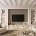 Ash acoustic wood slat wall panels with pale light wood veneer for modern Canadian interiors