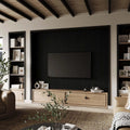 Black Oak acoustic wood slat wall panels with dark wood grain finish for modern interiors