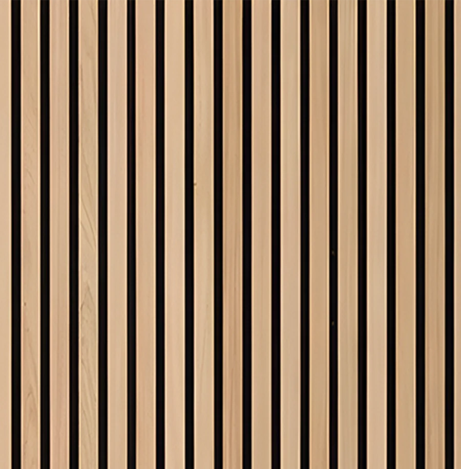 Natural Oak acoustic wall panel full view showing pale wood grain and vertical slat profile