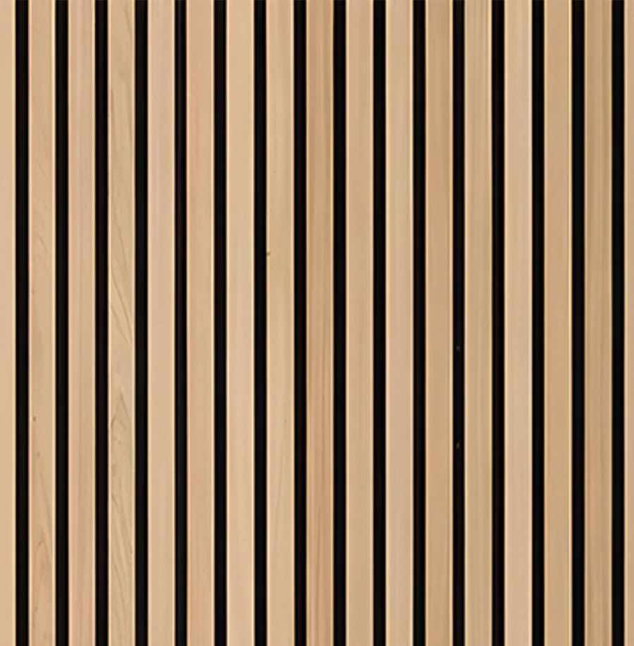 Natural Oak acoustic wall panel full view showing pale wood grain and vertical slat profile